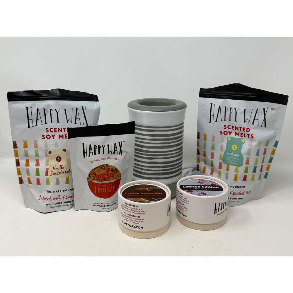 Happy Wax Electric Warmer and Scented Soy Wax Melts Bundle Gummy Bear Variety